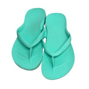 Archies Women's Aqua Flip Flops Arch Support, Sz 8, Beachy, Sandals, Activewear